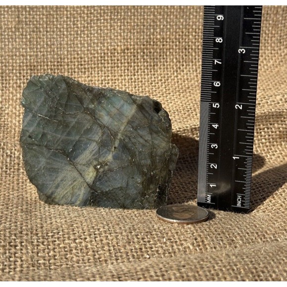 Labradorite Raw and Semi-Polished Specimen Slab 2.5" x 3" - Picture 4 of 12